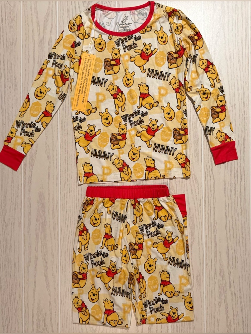 Yaritza Boutique Bamboo Pajamas Unisex Kids  9-10Y Winnie Pooh Hunny 2PC NWT